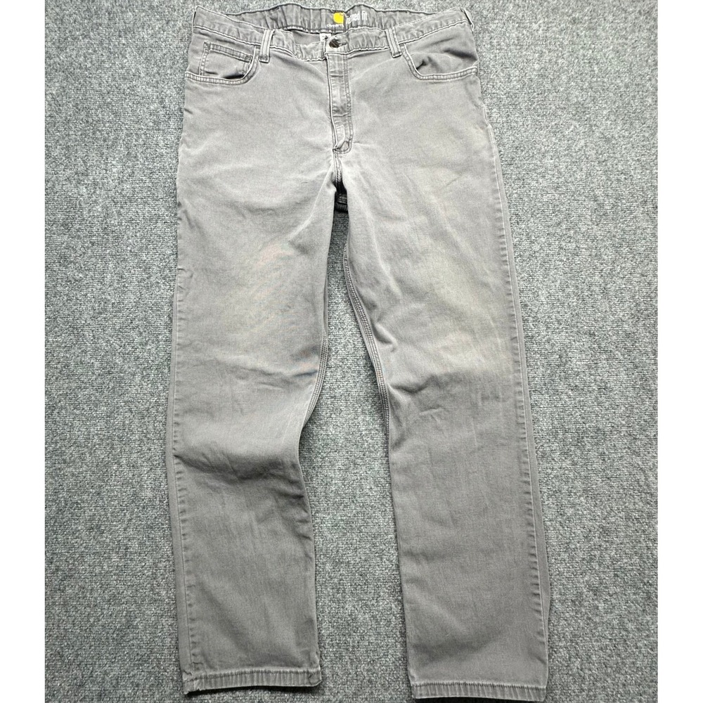 Carhartt Pants Men 40x32 Gray‎ Relaxed Fit Rugged Flex Rigby 5-Pocket 102517-039